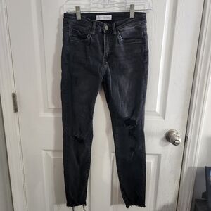Flying monkey black skinny jeans stretch distressed grunge punk goth size 26